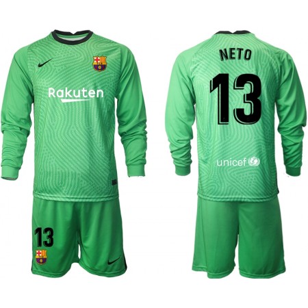 Billige Fotballdrakter FC Barcelona Keeper Norberto Neto 13 Barn draktsett 2020/21 M001 Langermet